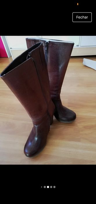 Botas castanhas de pele muito confortáveis nr36