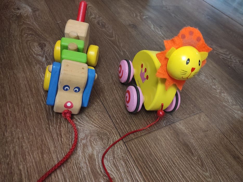 Каталка деревянная лев львёнок принцесса собачка