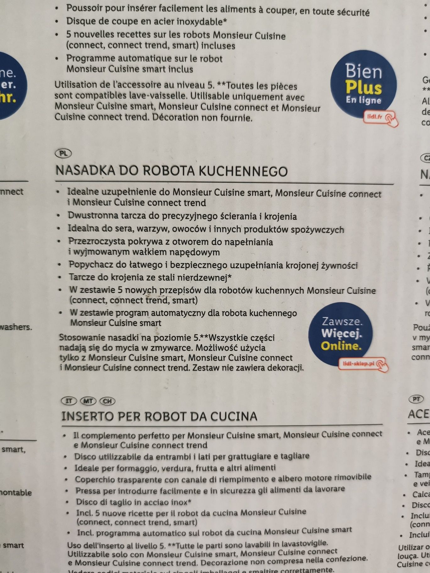 Nasadka tnąca do Lidlomixa Monsieur Cuisine Smart/Connect/Trend