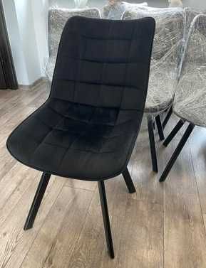 Krzesło, krzesła tapicerowane VELVET/AKSAMIT LOFT czarne idealne