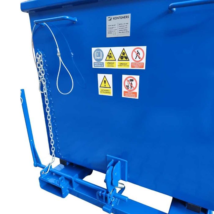 Kontener samowyładowczy koleba do wózka widłowego 1m3 tartak, trociny