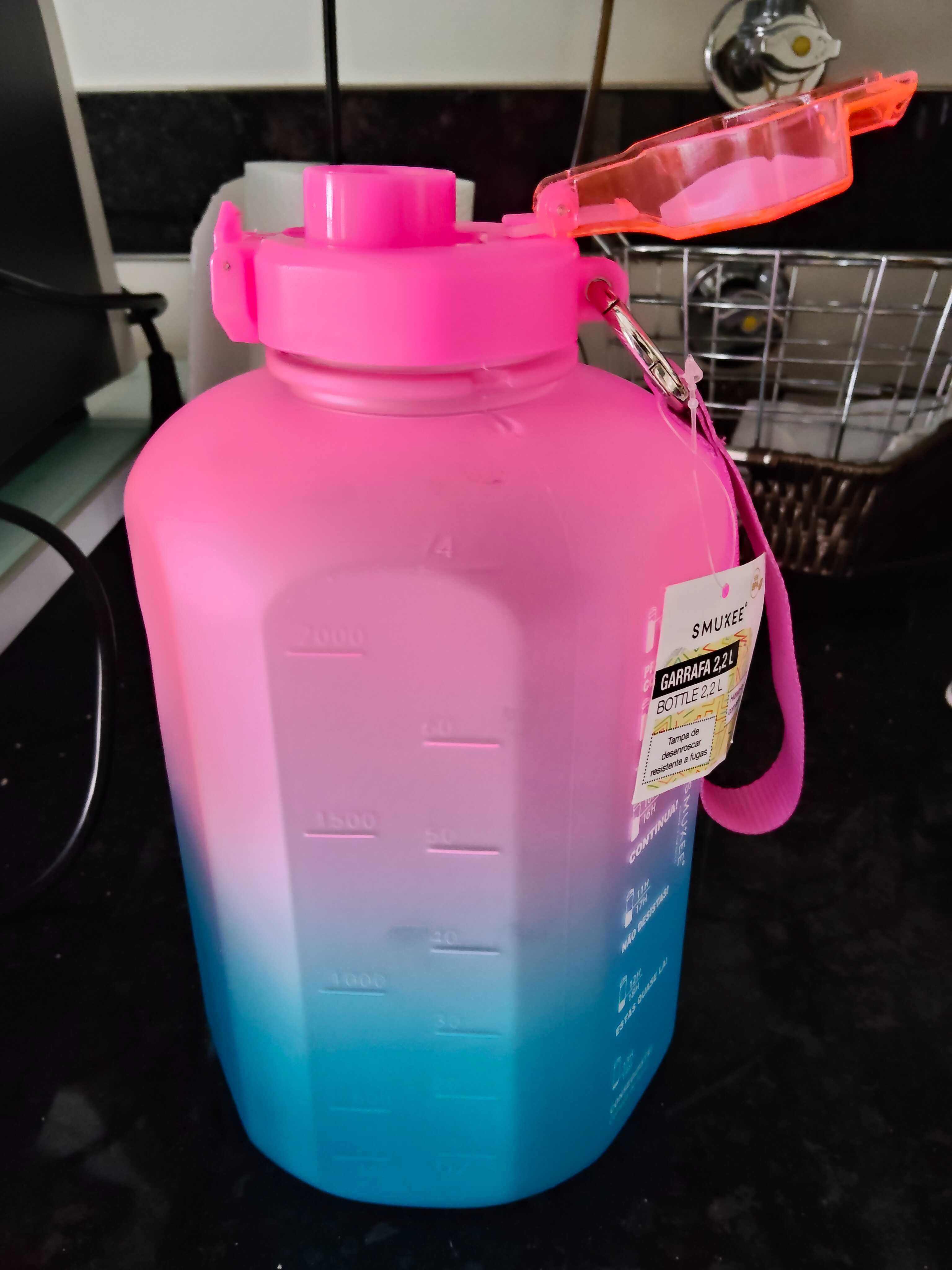 Garrafão de água multicolor e motivacional _ 2,2 litros