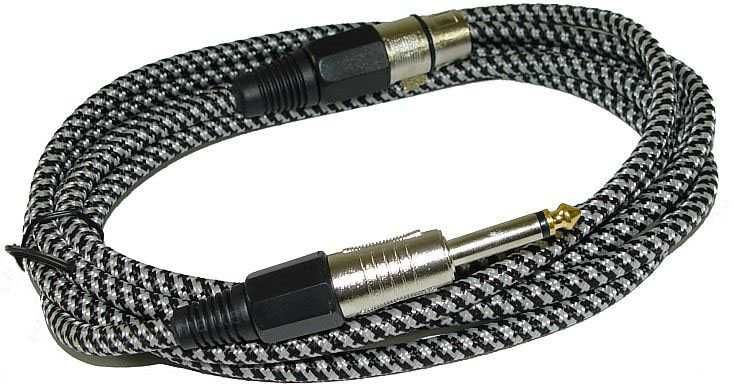 Kabel mikrofonowy gniazdo CANON/XLR - wtyk JACK 6.3mm 5m