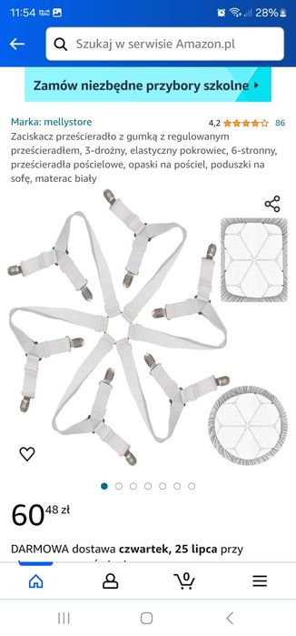 Zaciskacz do prześcieradła