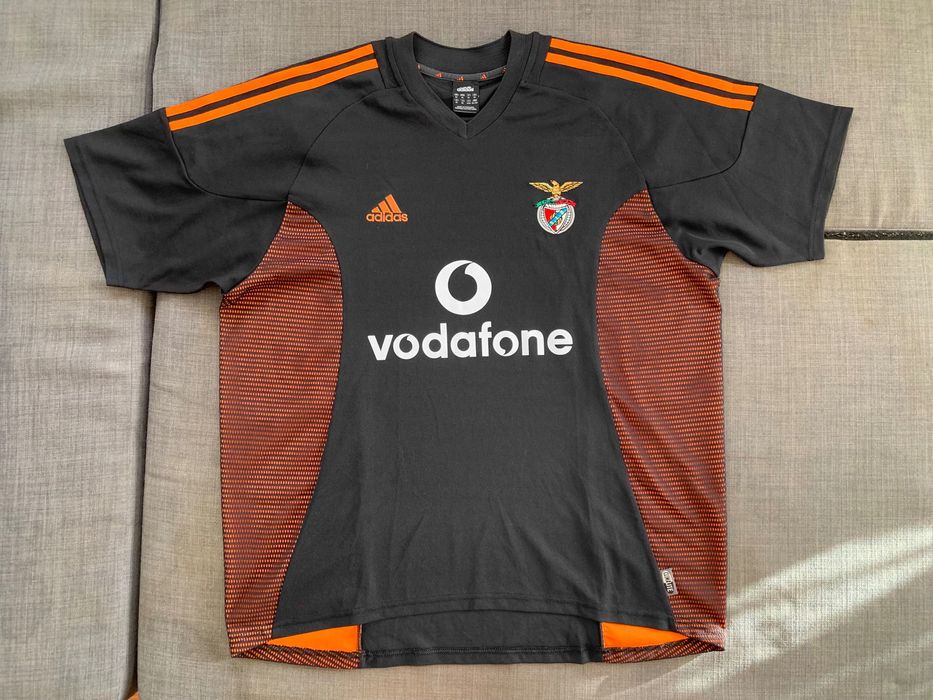 Camisola Oficial alternativa preta e laranja Benfica Adidas 2003, 2004