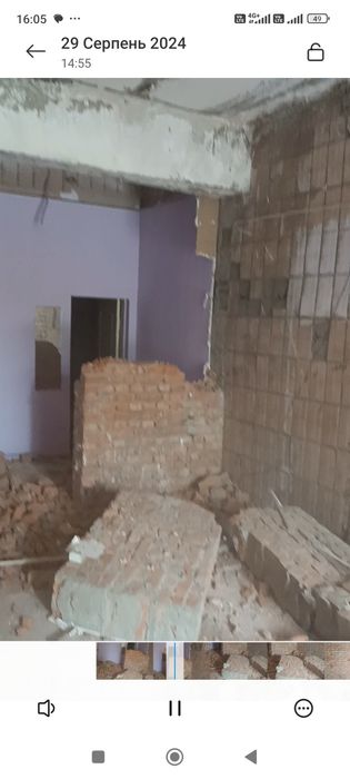 Усиленя аварійних приміщень.Демонтаж споруд Порізка битону