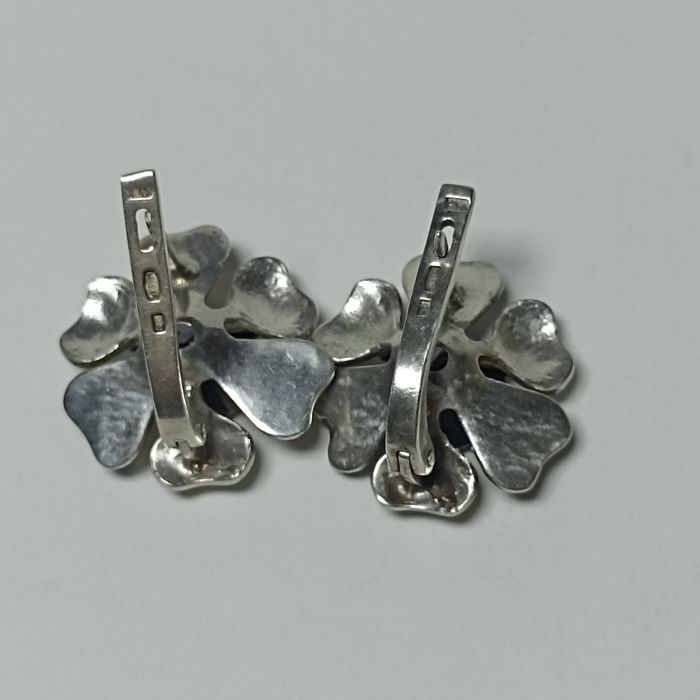 Комплект сережки і кулон срібло 875, золото 585