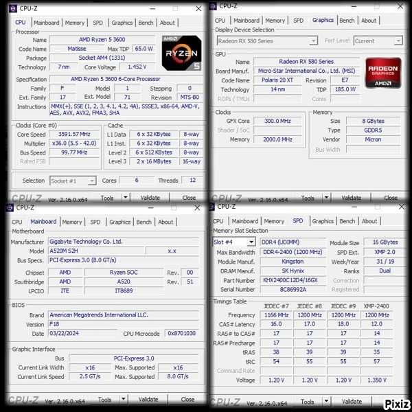 PC Ryzen 5 3600 | MSI RX 580 8GB ARMOR OC