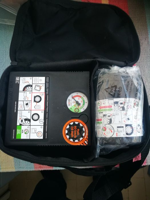 Kit compressor pneus e selante