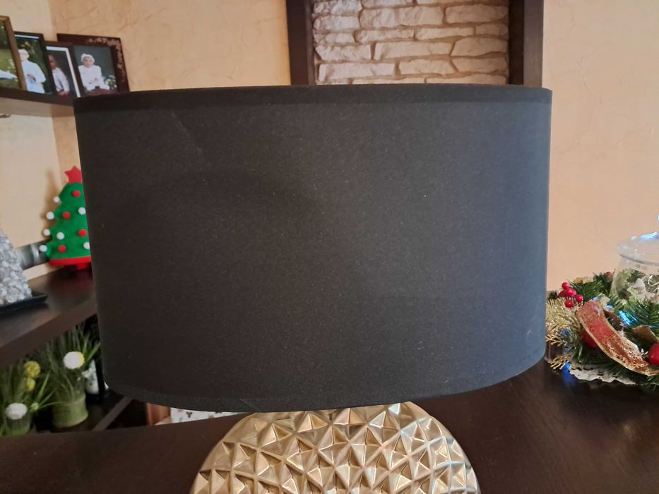 Lampa stołowa elektryczna czarno-złota