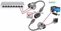 Adapter Splitter Rozgałężnik RJ45 LAN - komplet