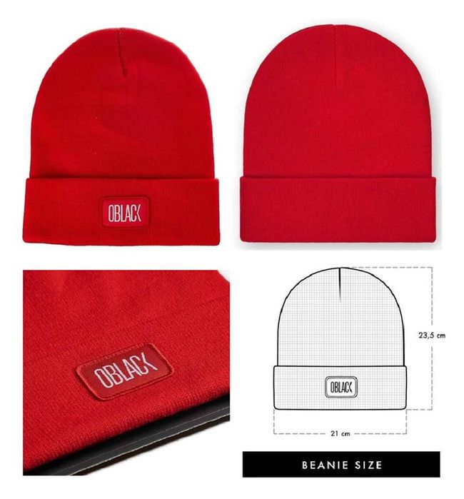 Oblack Gorro de inverno vermelho por estrear (155)
