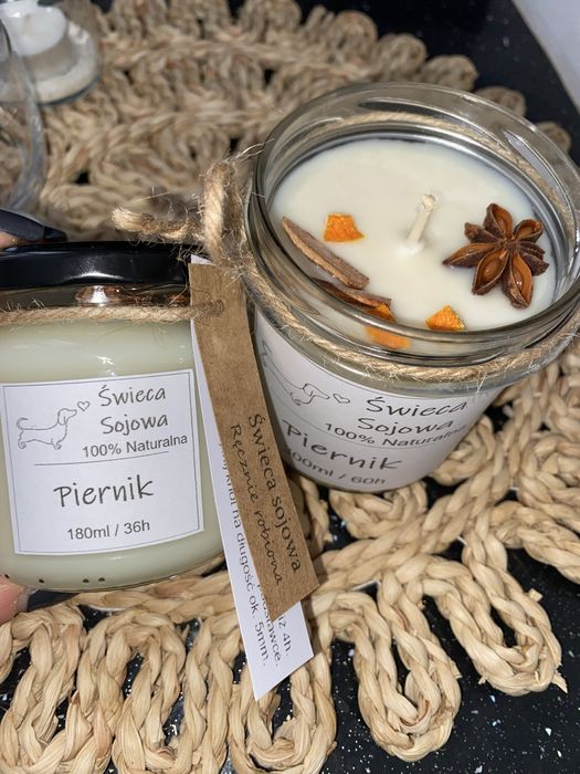 Świece sojowe ręcznie robione personalizowane