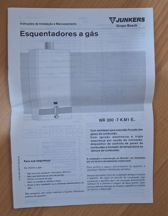 Esquentador Junkers WR300 - 7 K.M 1 E