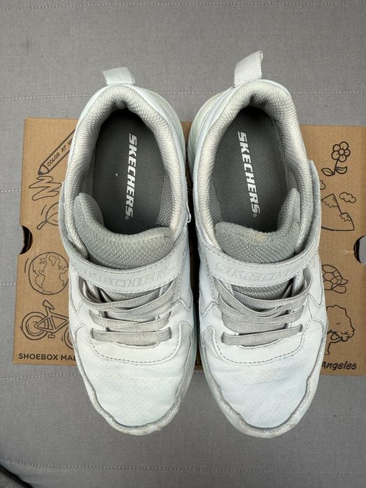 Buty adidasy dla chłopca Skechers Bounder Power Study 405626L/WHT