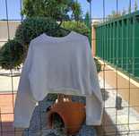 Camisola Branca Cropped Tricotada
