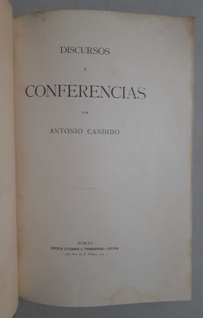 Livro PA-3 - António Candido - Discursos e Conferências
