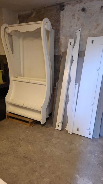 Cama Solteiro Criança Imitar Carruagem Branco Dossel MDF