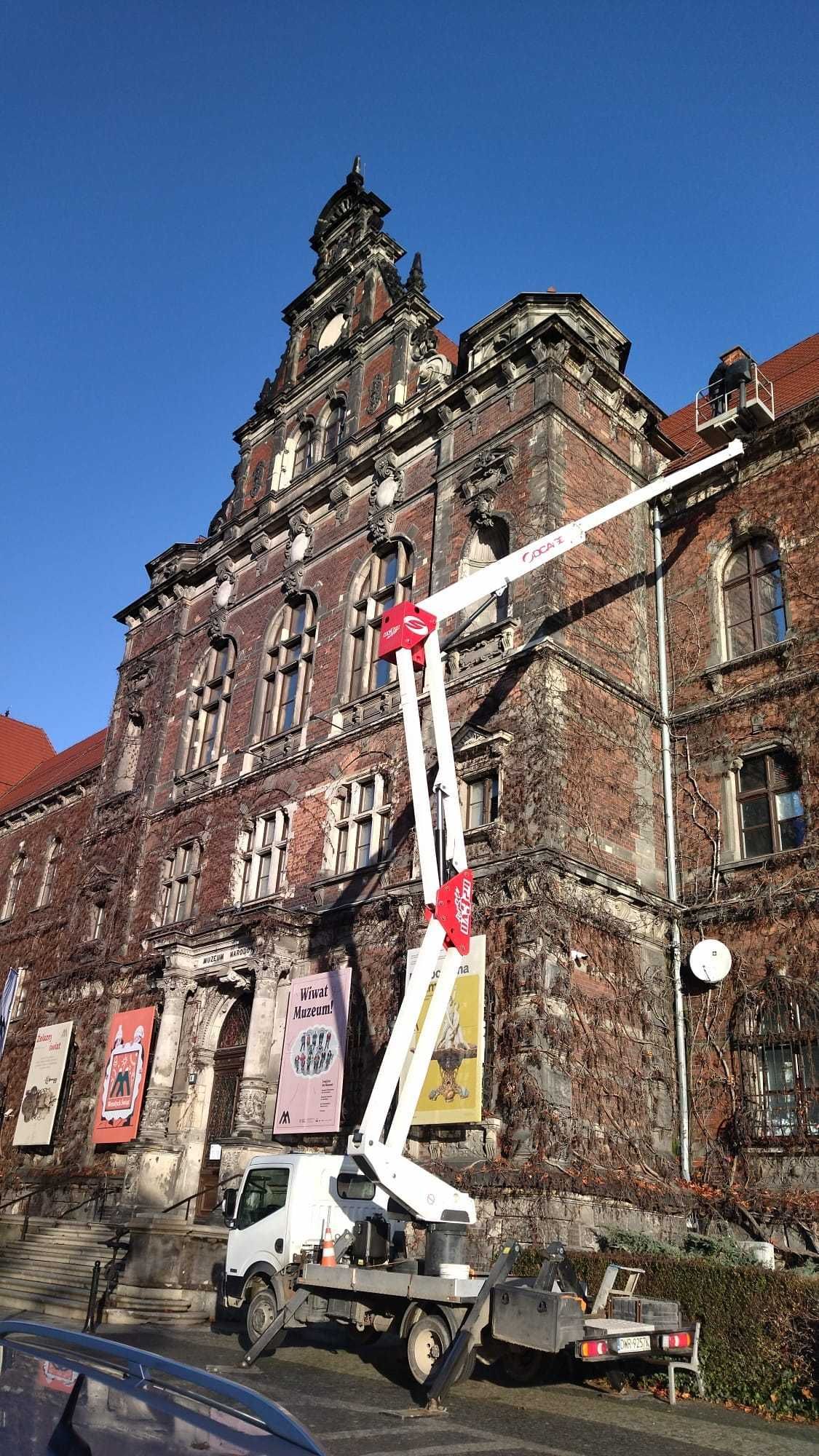 Zwyżka, podnośnik koszowy Wrocław Dolny Śląsk wynajem, wycinki