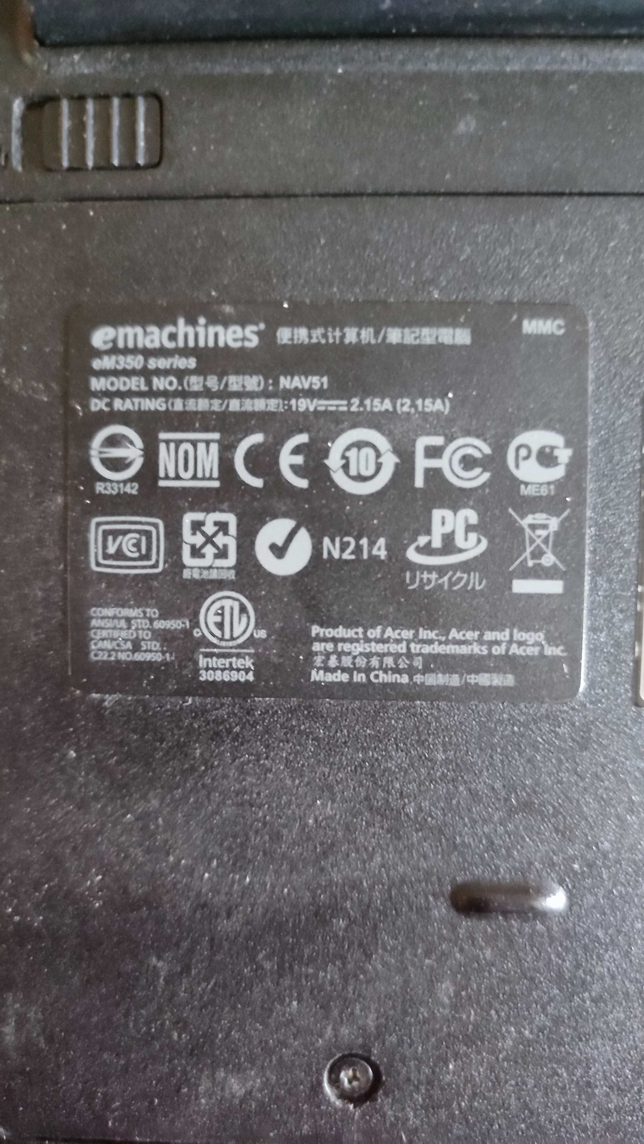 Продам нетбук Emachines eM350 series б/у