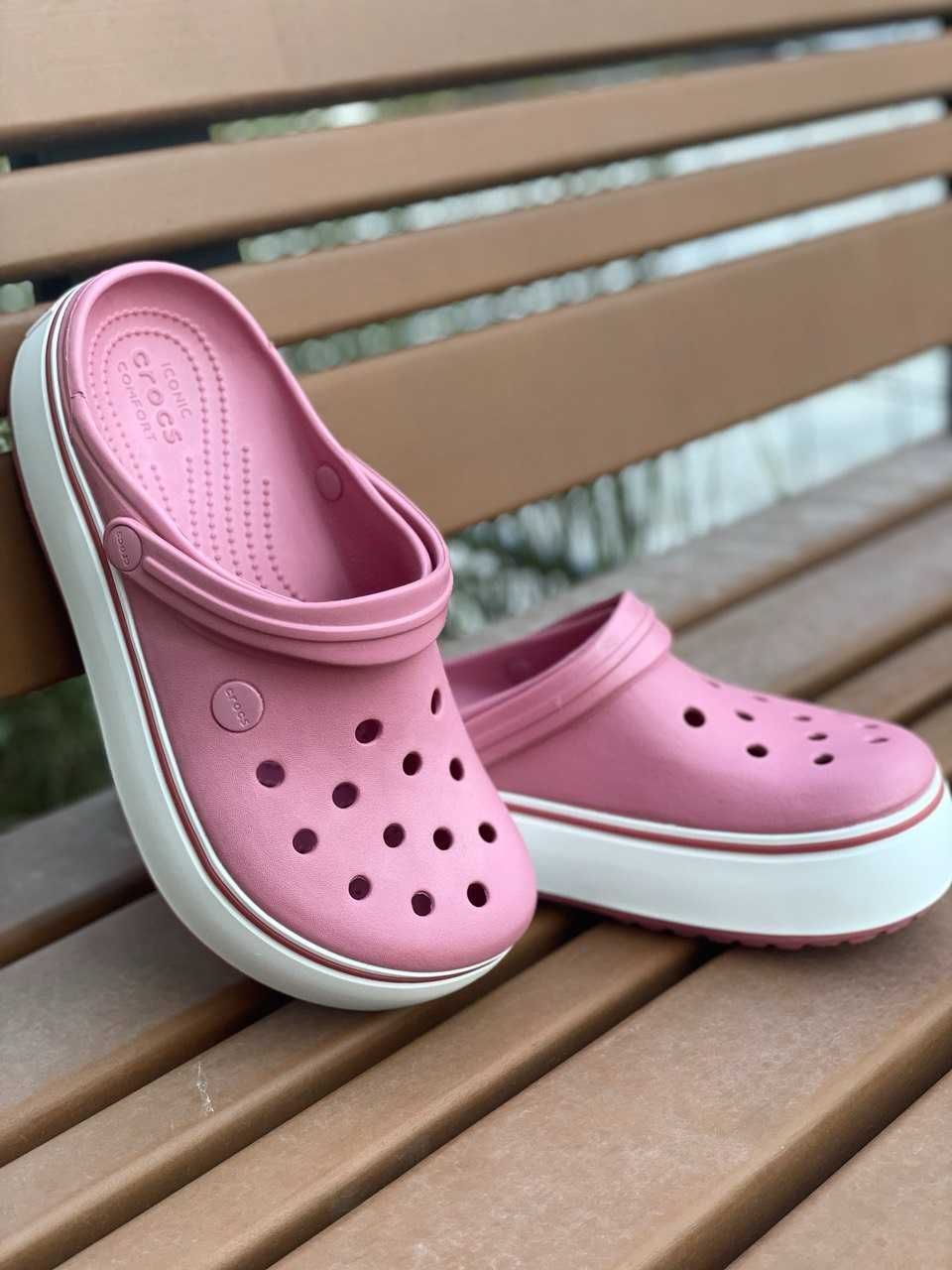 Женские Кроксы на платформе Crocs Crocband Platform в 6ти расцветках