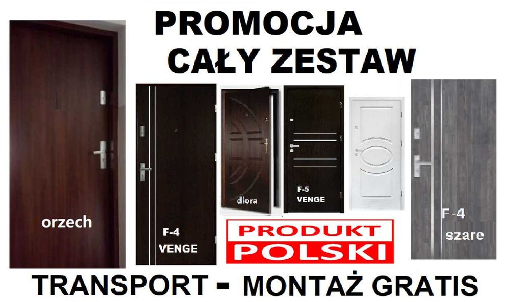 Wewnątrzklatkowe- zewnętrzne drzwi do mieszkania w bloku z MONTAŻEM