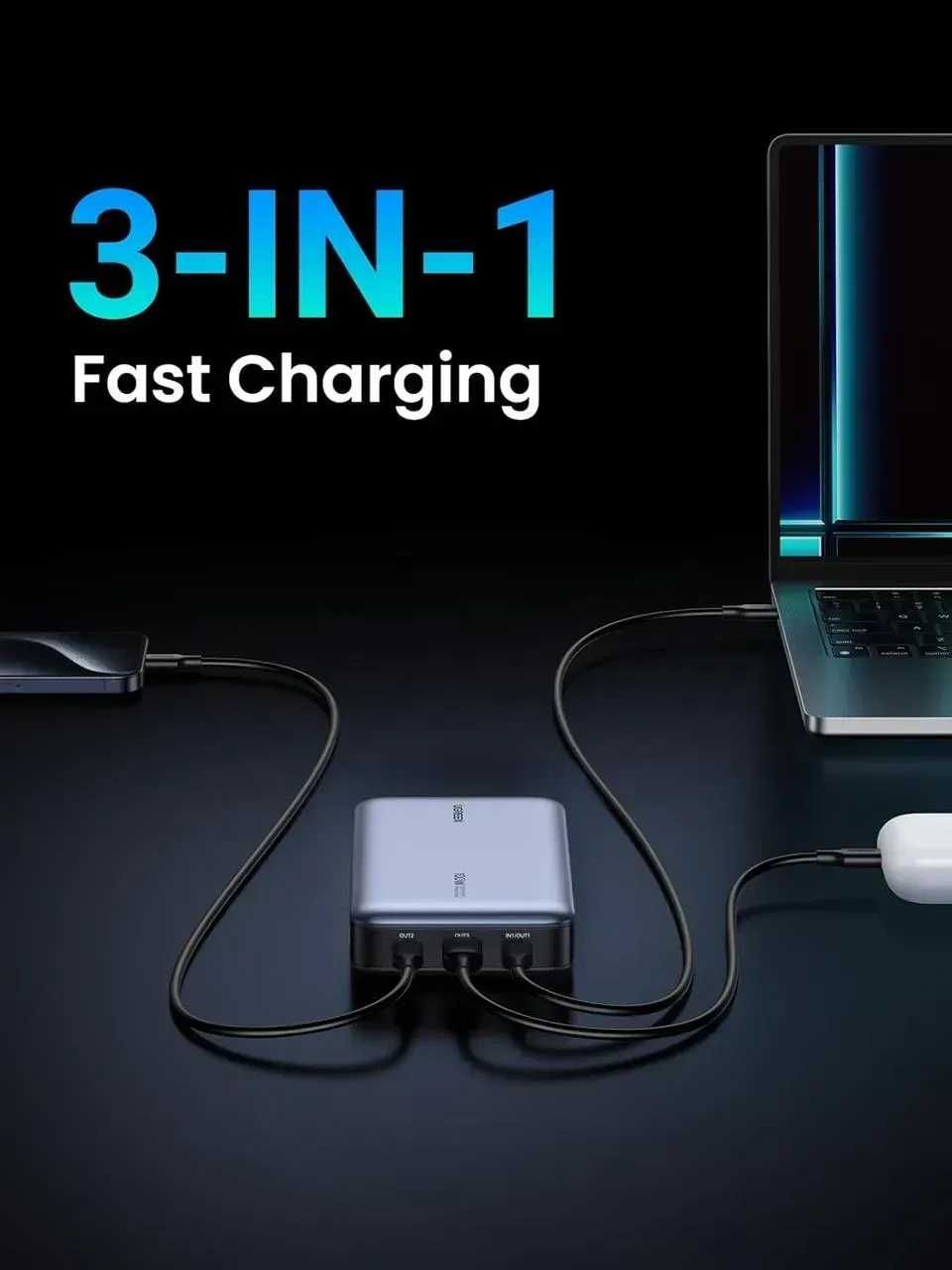 Повербанк Ugreen PB720 20000 мАч 100W (для ноутбука та iн.)