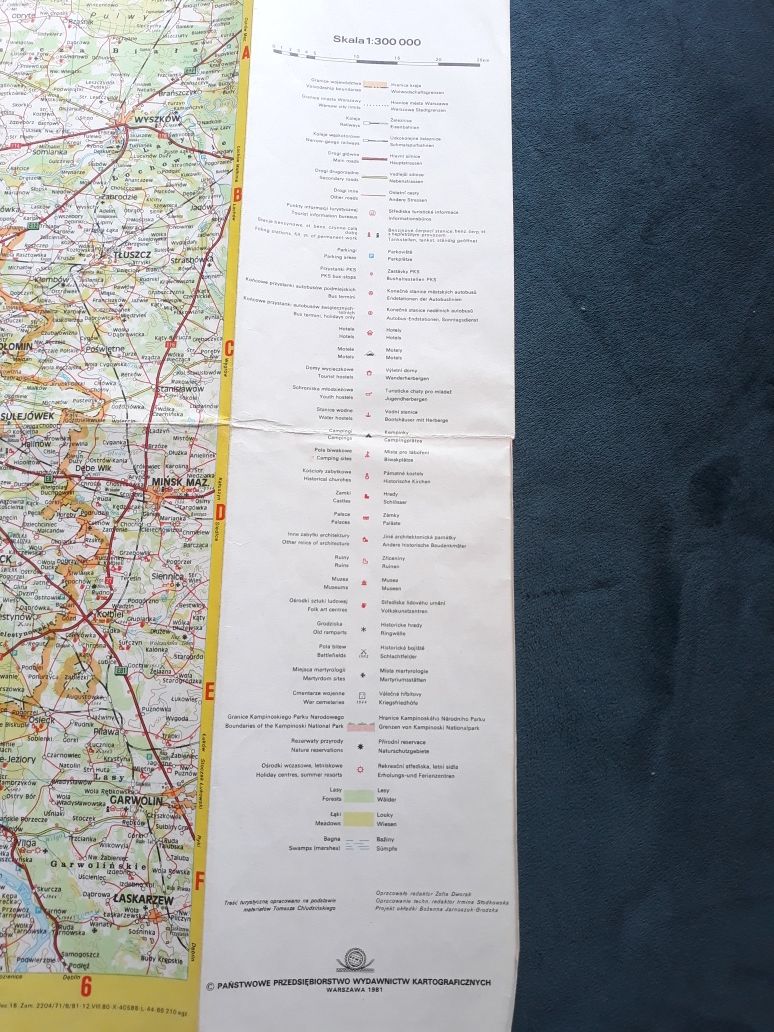 Wojewódzwo Stołeczne Warszawskie Mapa 1981