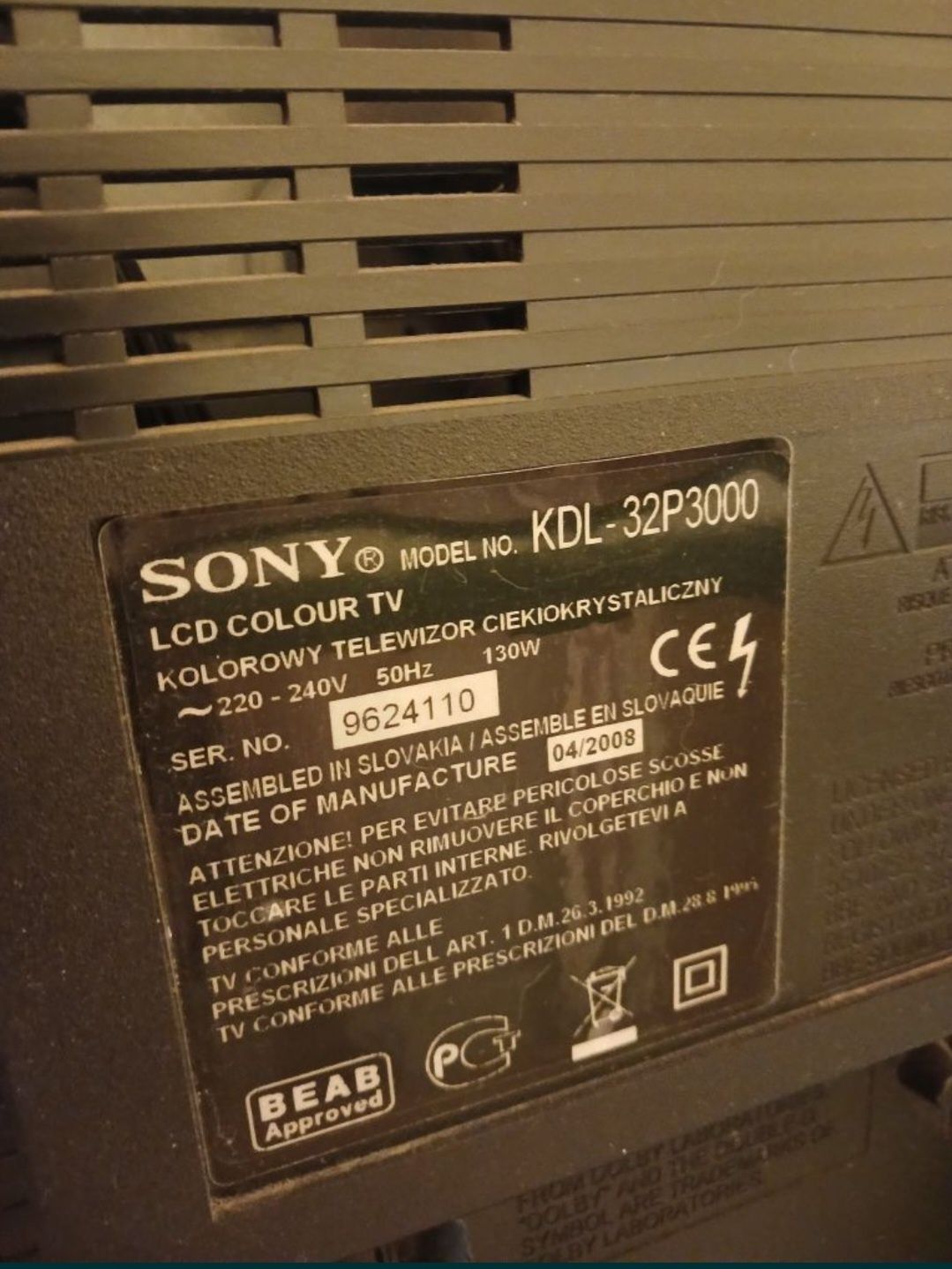 Телевизор Sony Bravia KDL-32P3000