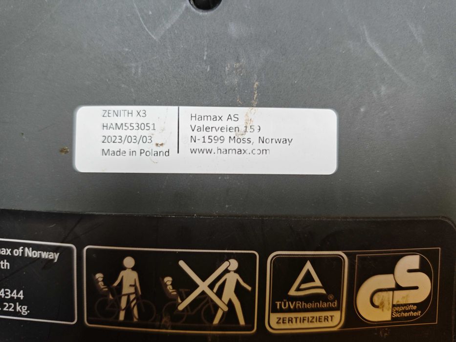 Fotelik rowerowy Hamax Zenith X3