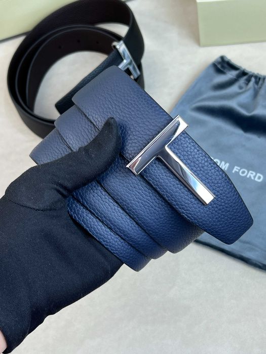 Мужской двусторонний ремень Том Форд кожаный ремень Tom Ford r143