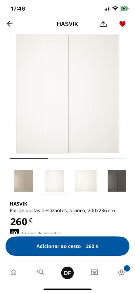 Portas Hasvik para roupeiro IKEA Pax de 200x236cm + complementos
