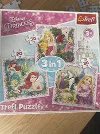Puzzle Disney Princess - 3 układanki - 3 poziomy