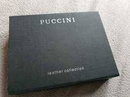 Nowy meski skórzany portfel Puccini skórzany brazowy