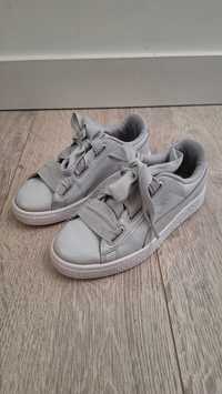 Puma Sneakersy rozm. 34,5 popielate, lakierki jak NOWE 34/35