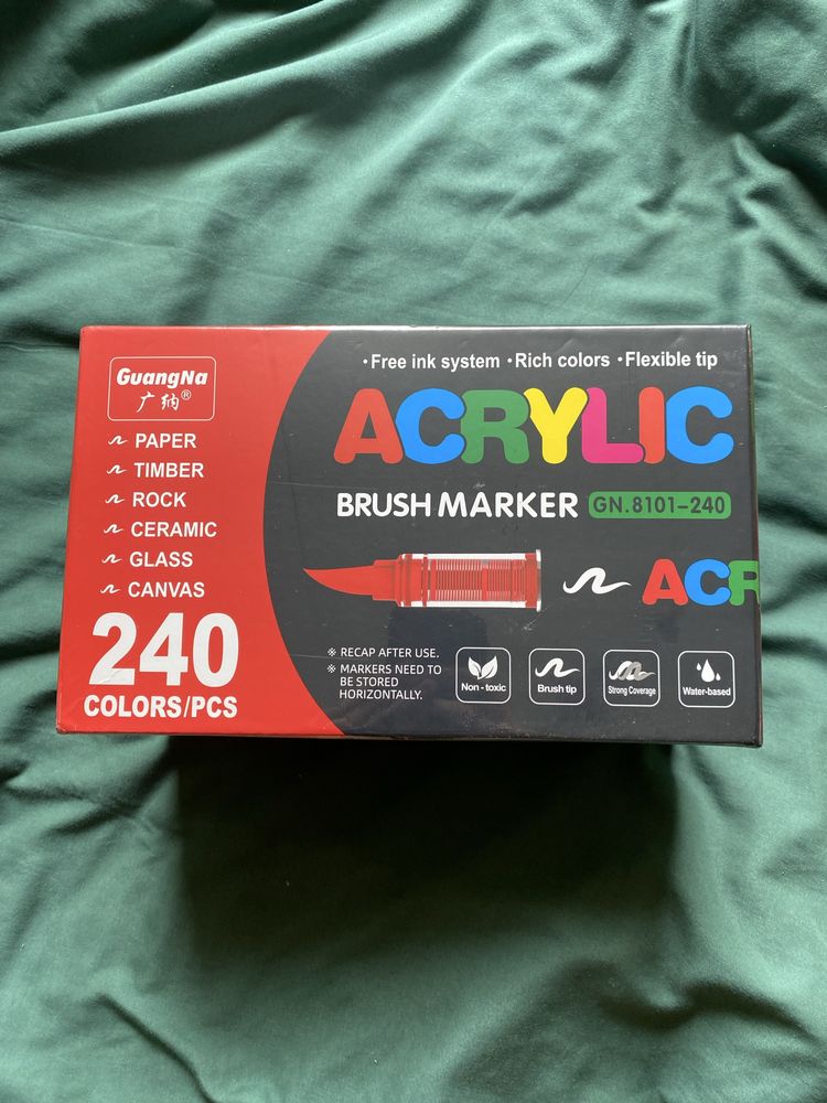 GuangNa markery akrylowe acrylic brush marker 240 sztuk/ pcs nowe