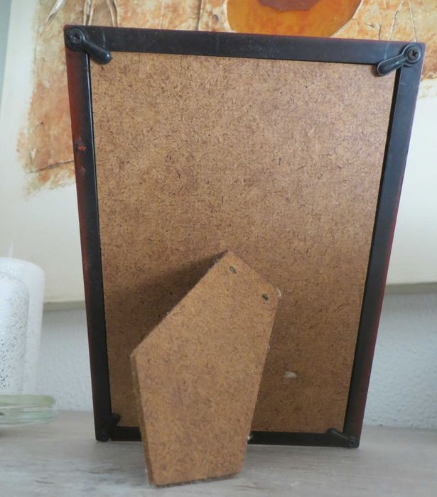 Moldura Madeira Exótica de Jalobá orlada a ouro velho e vidro 13X18 cm