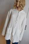 Sweter 50 5XL 6XL zapinany kardigan biały rozpinany dzianinowy gruby