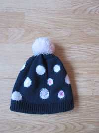 Gruba ciepła zimowa czapka dla dziewczynki 4-5 lat