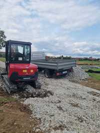 Usługi minikoparką z operatorem,  Transport wywrotką, roboty ziemne,