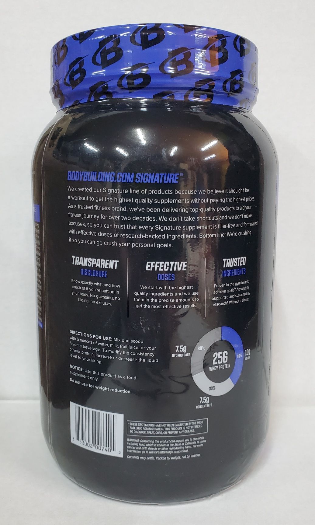 Bodybuilding.com 100% Whey Protein 27ser 2 Lbs