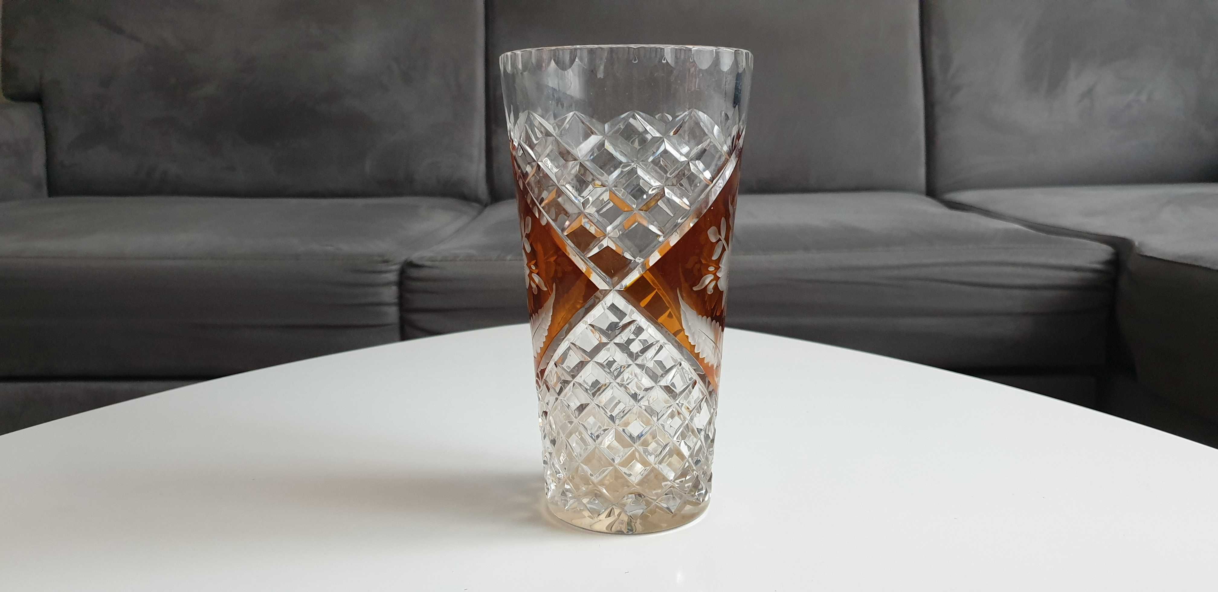 Starocie z Gdyni - Kryształy - wazon miodowy 21cm