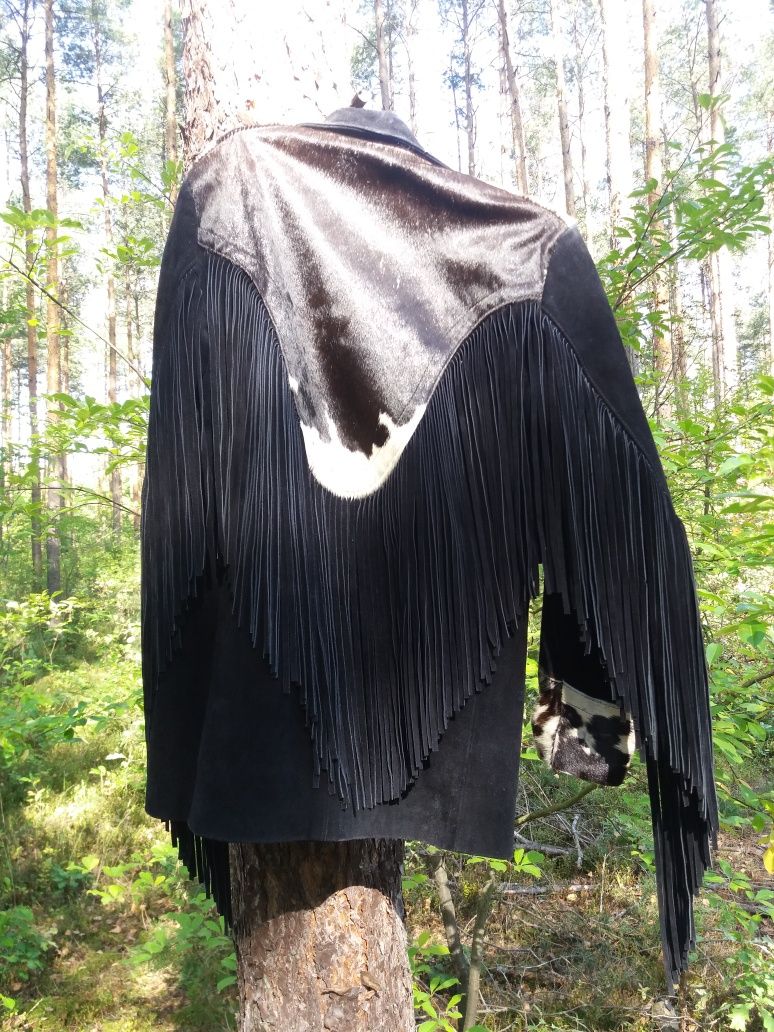 Kurtka western rozm.M gruby zamsz black USA