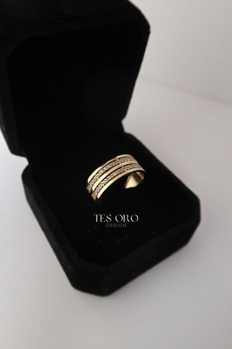 Złoty Pierścionek z Cyrkoniami | 17 | Proba Złota 585