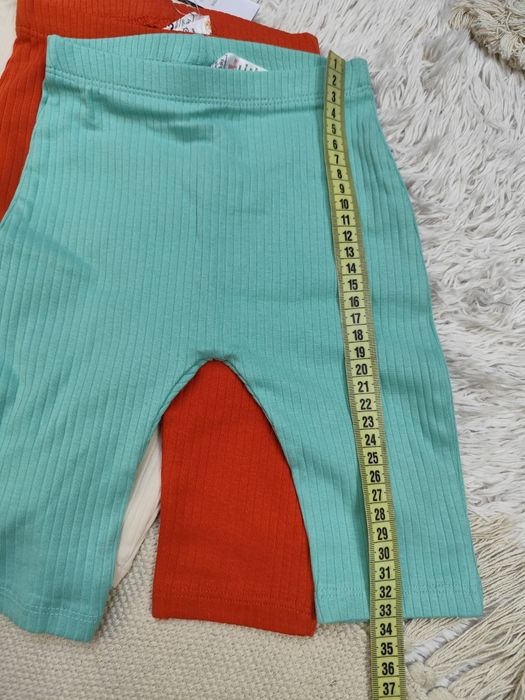 Bawełniane leginsy prążek 7pak kolorowe unisex wyprawka 62-68