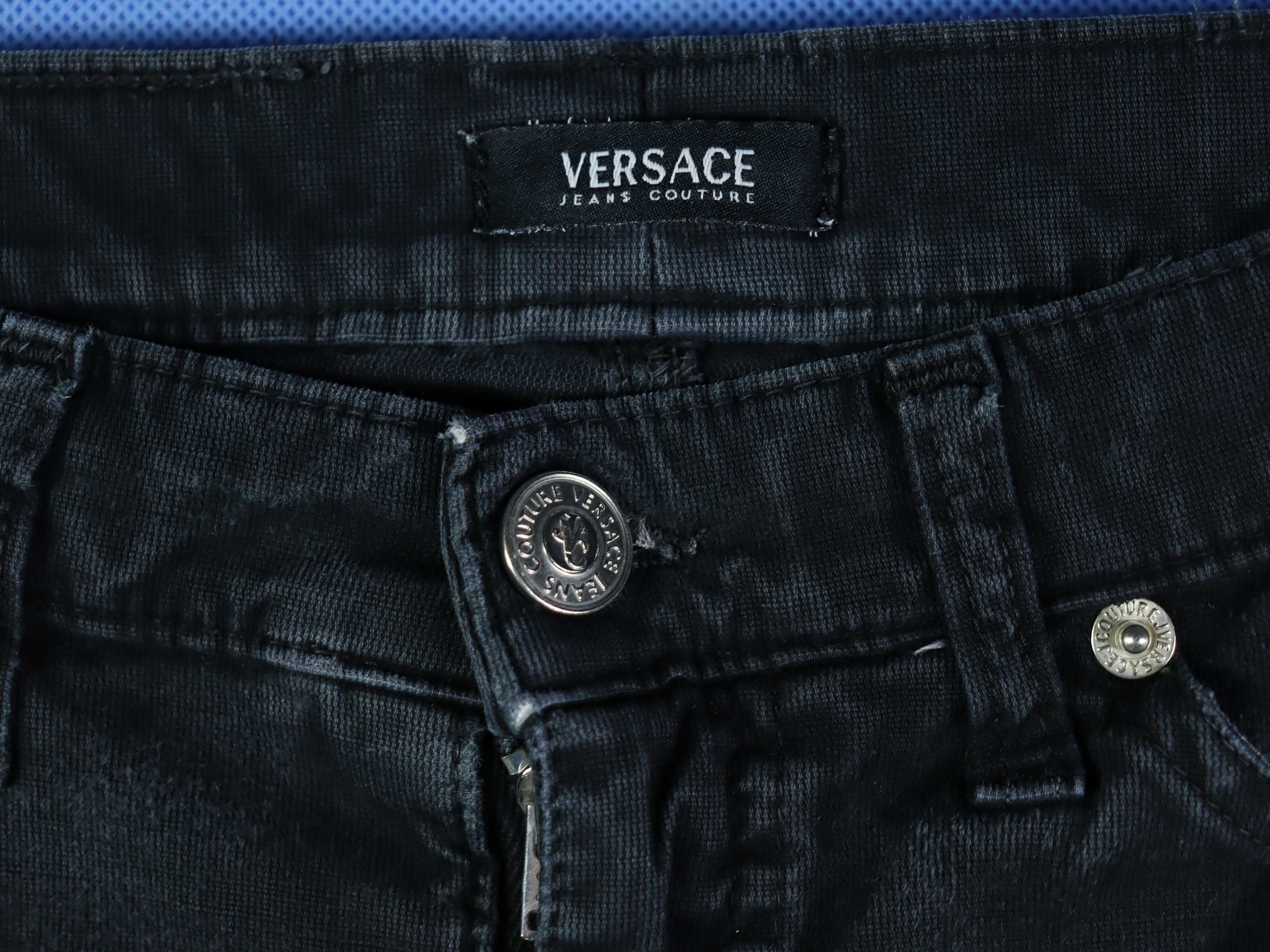 Versace Jeans couture damskie spodnie jeansy szare washed stretch M 38