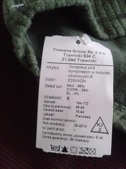 Ocieplacz pod kombinezon, bluza spodnie dres rozm S,M,XL