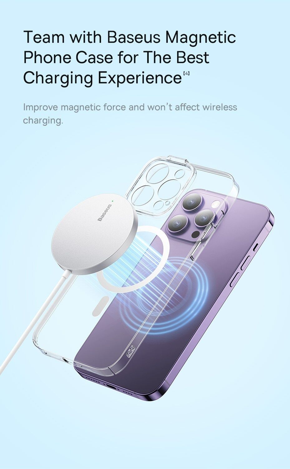 Зарядка Magsafe Baseus Simple Mini 3 Magnetic беспроводная iphone appl