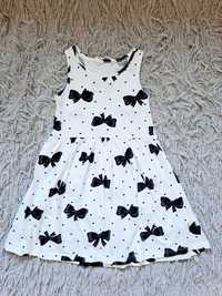 Sukienka H&M 116 4-6 lat biała kokardki 110