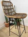 Conjunto 2 Bancos alto em rattan natural / 2 High Chairs in ratan